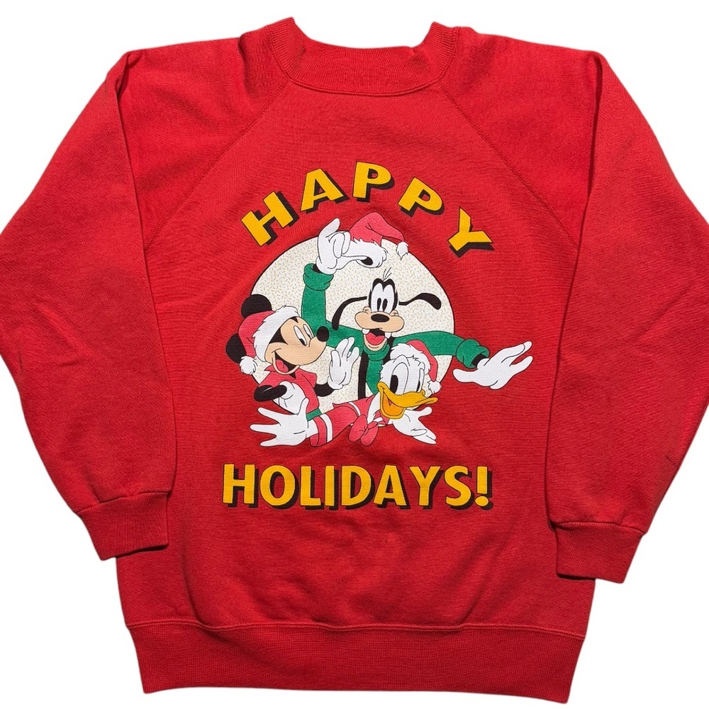 Vintage Mickey Happy Holidays Christmas sweatshirt Medium unisex 90s Goofy